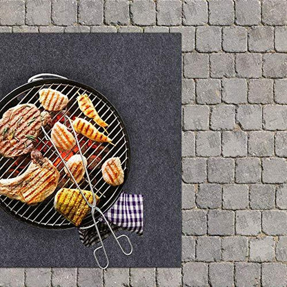 Gas Grill Mat,BBQ Grilling Gear for Gas/Absorbent Grill Pad Lightweight Washable Floor Mat to Protect Decks and Patios from Grease Splatter,Against Damage and Oil Stains(36”×47“) - CookCave