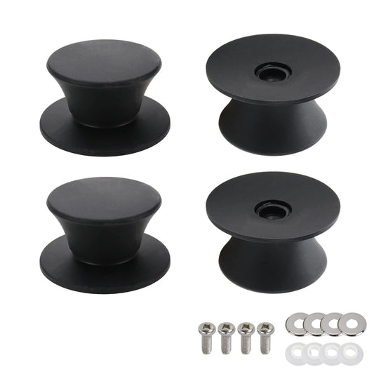 MY MIRONEY Black Silicone Pot Lid Knobs 4PCS Universal Pot Lid Replacement Knobs Heat Resistant Kitchen Pan Lid Cover Handle Replacement with Screws, 1.85" - CookCave