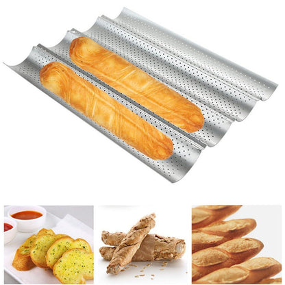 French Baguette Pan Set for baking, with Bread Pans, Bread Cloth, Bread Lame Slashing Tool and Dough Scraper for Homemade Bread Gift (5 PCS) - CookCave