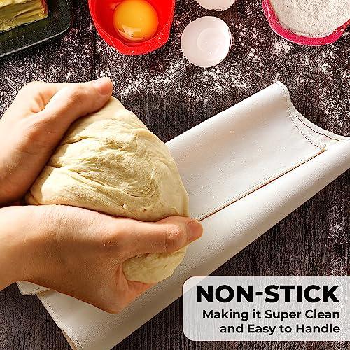 Orblue Bakers Couche and Proofing Cloth, 100% Cotton Fabric for Bread Dough Baking, Shaping Tool for Baguettes, Loaves, Ciabatta, Bread Couche 29.5 x 17.7 Inches - CookCave