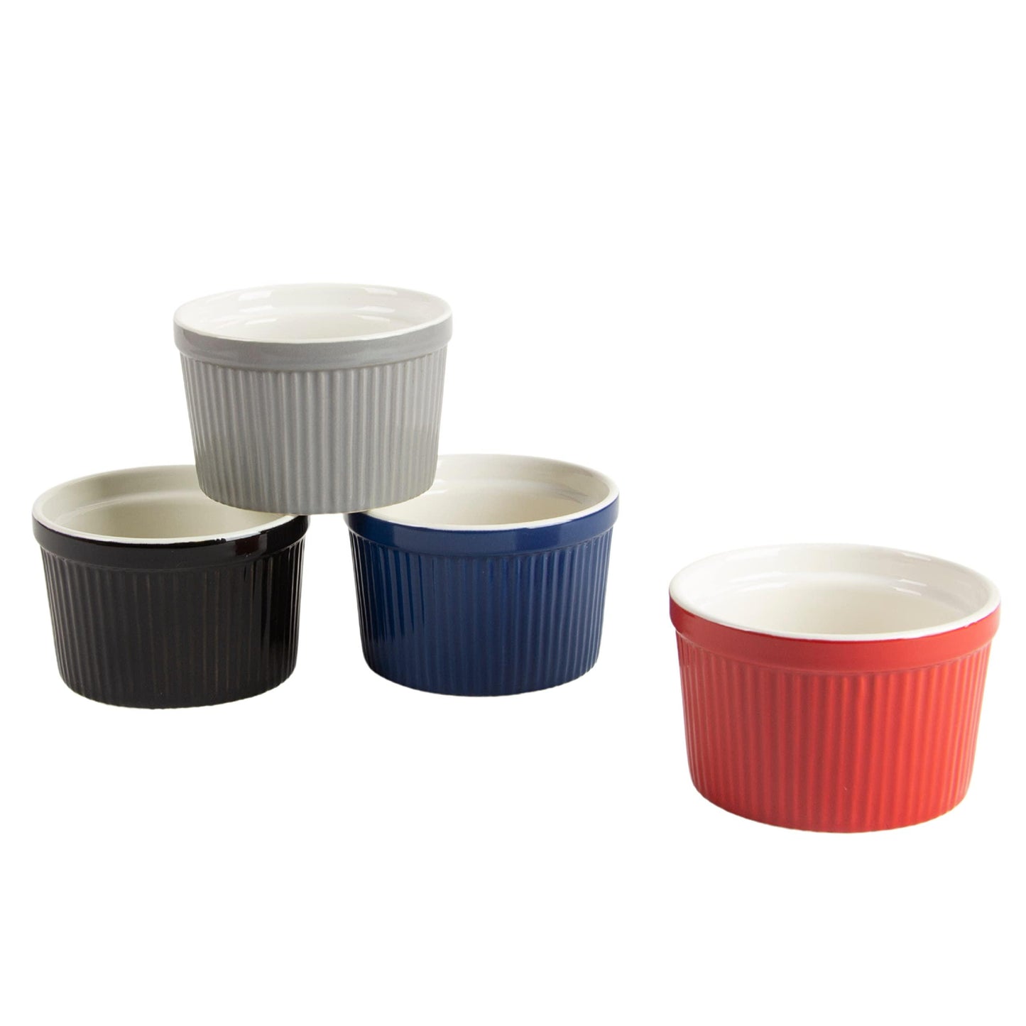 10 Strawberry Street Roma Ramekin Set of 6, 10 oz, Black - CookCave