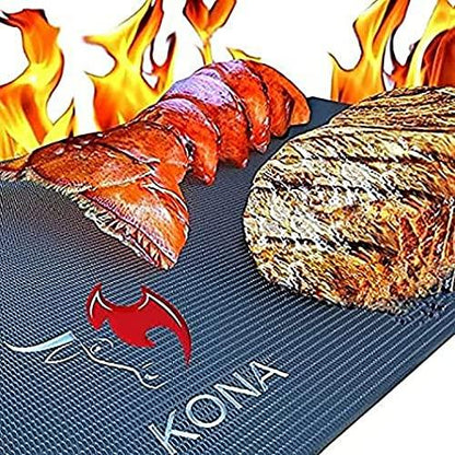 Kona XL Best Grill Mat - BBQ Grill Mat Covers The Entire Grill - Premium Non-Stick 25"x17" - CookCave