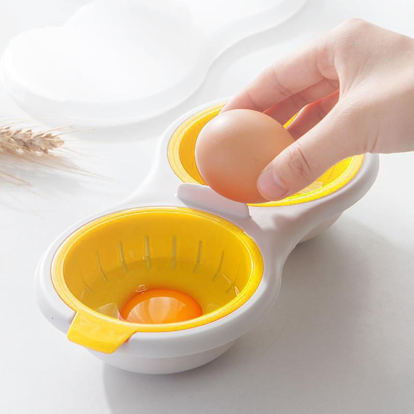 Microwave Egg Poacher 2 Eggs, Double Layer Egg Boiler for Microwave 2 Cavity Eggs Poacher Steamer Boiled Egg Cup Mold Microwave Boiled Eggs Maker for Egg Boiler Hamburg Sandwiches - CookCave