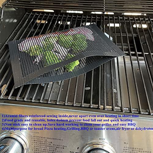 Bluedrop Non Stick Mesh Bag For Grill PTFE Toaster Oven Bags Barbecue Pockets Sheets Pack of 2 - CookCave