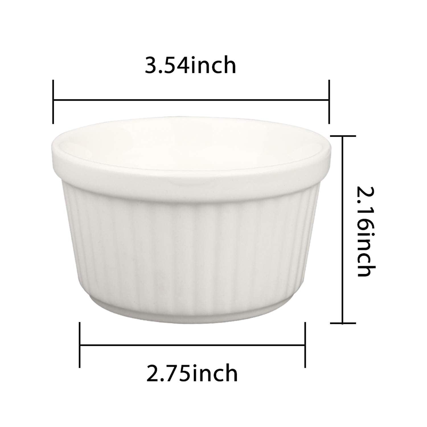 6 OZ Ramekin Bowls,WERTIOO 8 PCS Ramekins for for Baking and Cooking, Oven Safe Sleek Porcelain Ramikins for Pudding, Creme Brulee, Custard Cups - CookCave