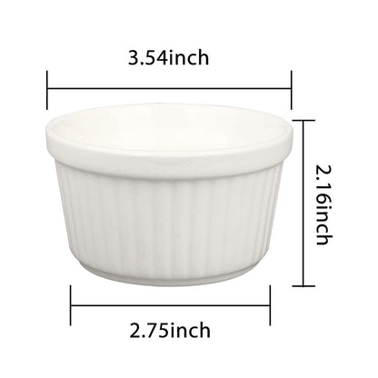 6 OZ Ramekin Bowls,WERTIOO 8 PCS Ramekins for for Baking and Cooking, Oven Safe Sleek Porcelain Ramikins for Pudding, Creme Brulee, Custard Cups - CookCave