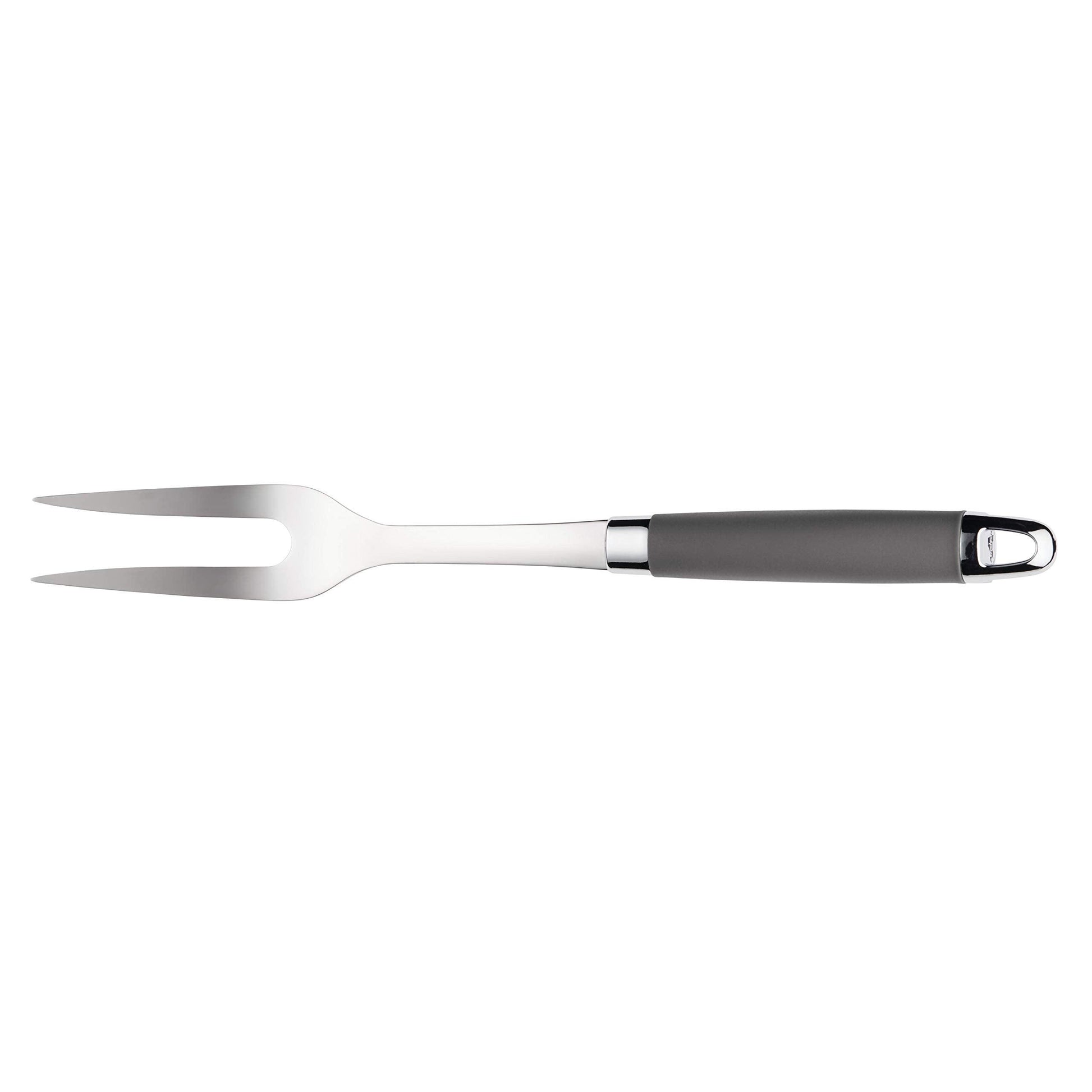 Anolon SureGrip Stainless Steel Meat Fork/Kitchen Tool, 13.25 Inch, Gray,46288 - CookCave