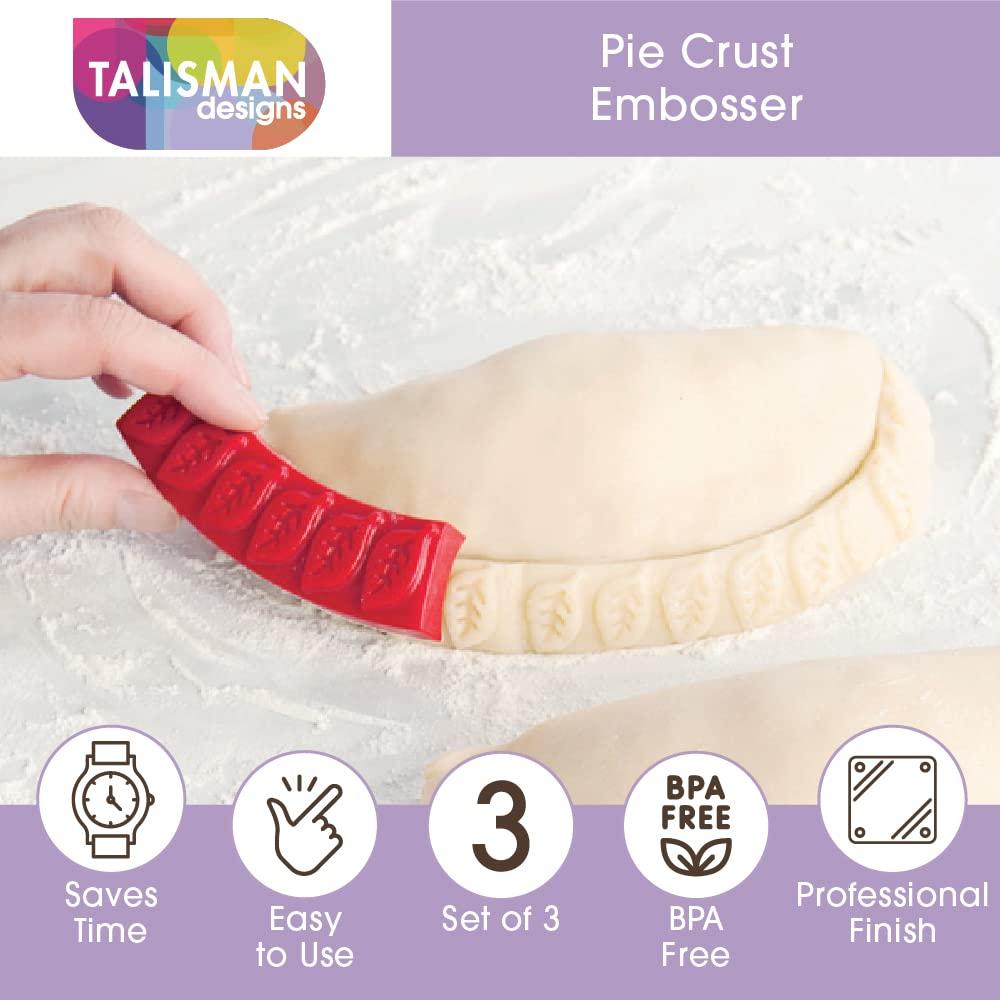 Talisman Designs Pastry Stamps | Set of 3 | Pie Crust Embosser | Pie Decorating Tools & Gadgets | Pie Baking Crust Cutters | Cute & Functional Kitchen Supplies - CookCave