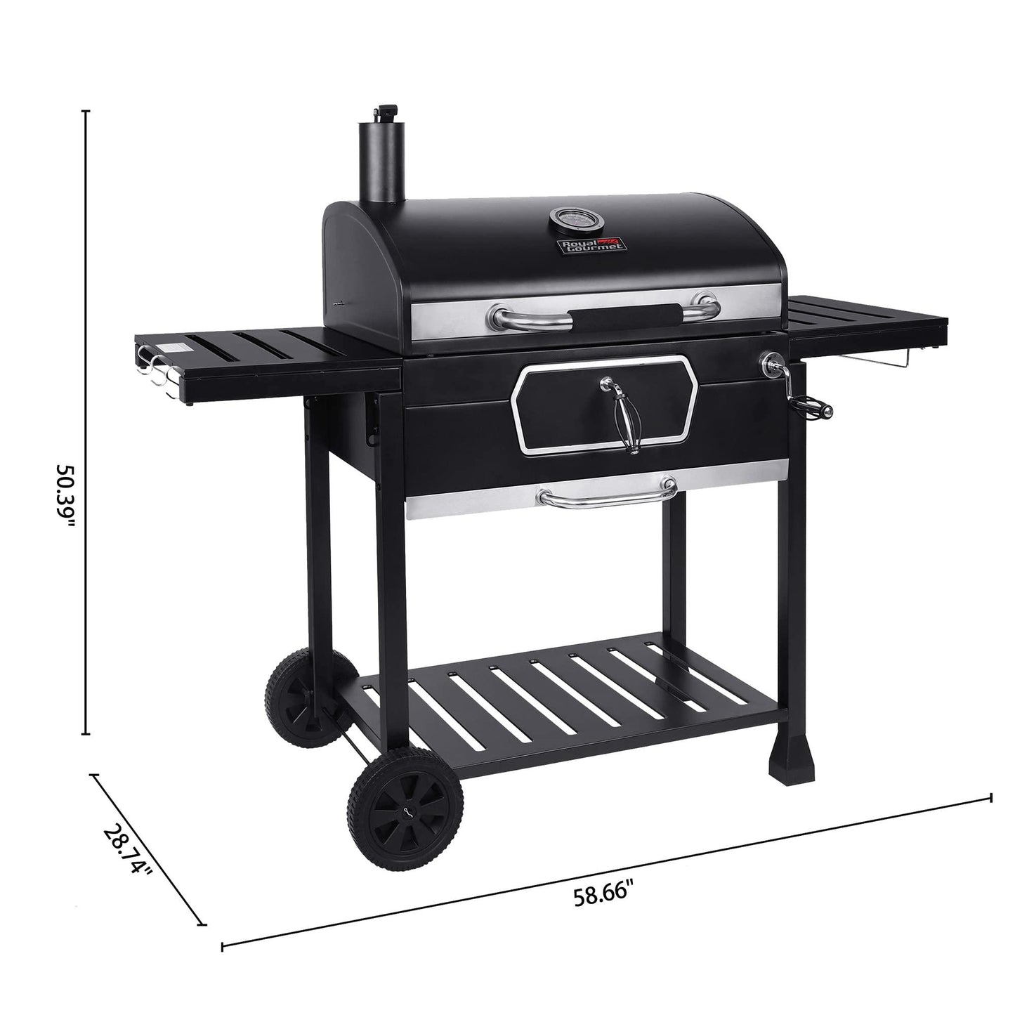 Royal Gourmet CD2030AN 30-Inch Charcoal Grill, Deluxe BBQ Smoker Picnic Camping Patio Backyard Cooking, Black, Large - CookCave