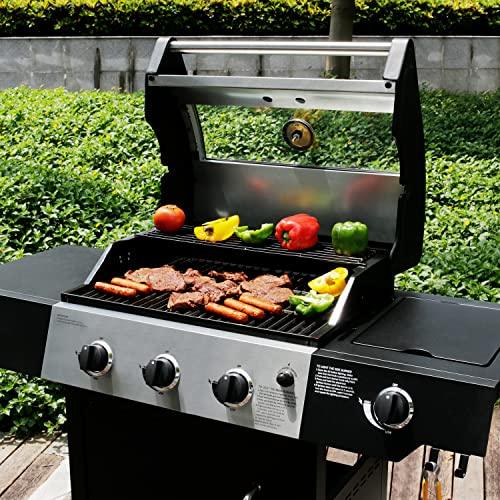 VANSTON Liquid Propane Gas Grill, Stainless Steel BBQ Grill High Performance 3 Burners with Side Burner, 48,000 BTU Cart Style Perfect Patio Garden Picnic Backyard Barbecue Grill. - CookCave