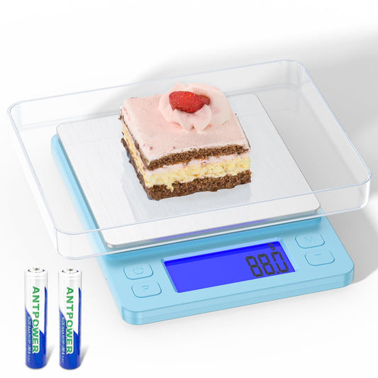 Food Kitchen Scale, Food Scales Digital Weight Grams and Oz, High Precision Digital Scale, with 2 Trays, Tare Function, Baking, Cooking, LCD Display - CookCave