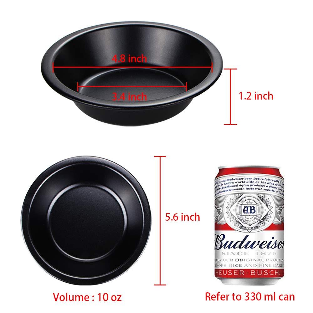 Webake Mini Pie Pans 5 Inch Pie Tins, 4 Pack Nonstick Round Bread and Meat Bakeware for Oven and Instant Pot Baking - Black - CookCave