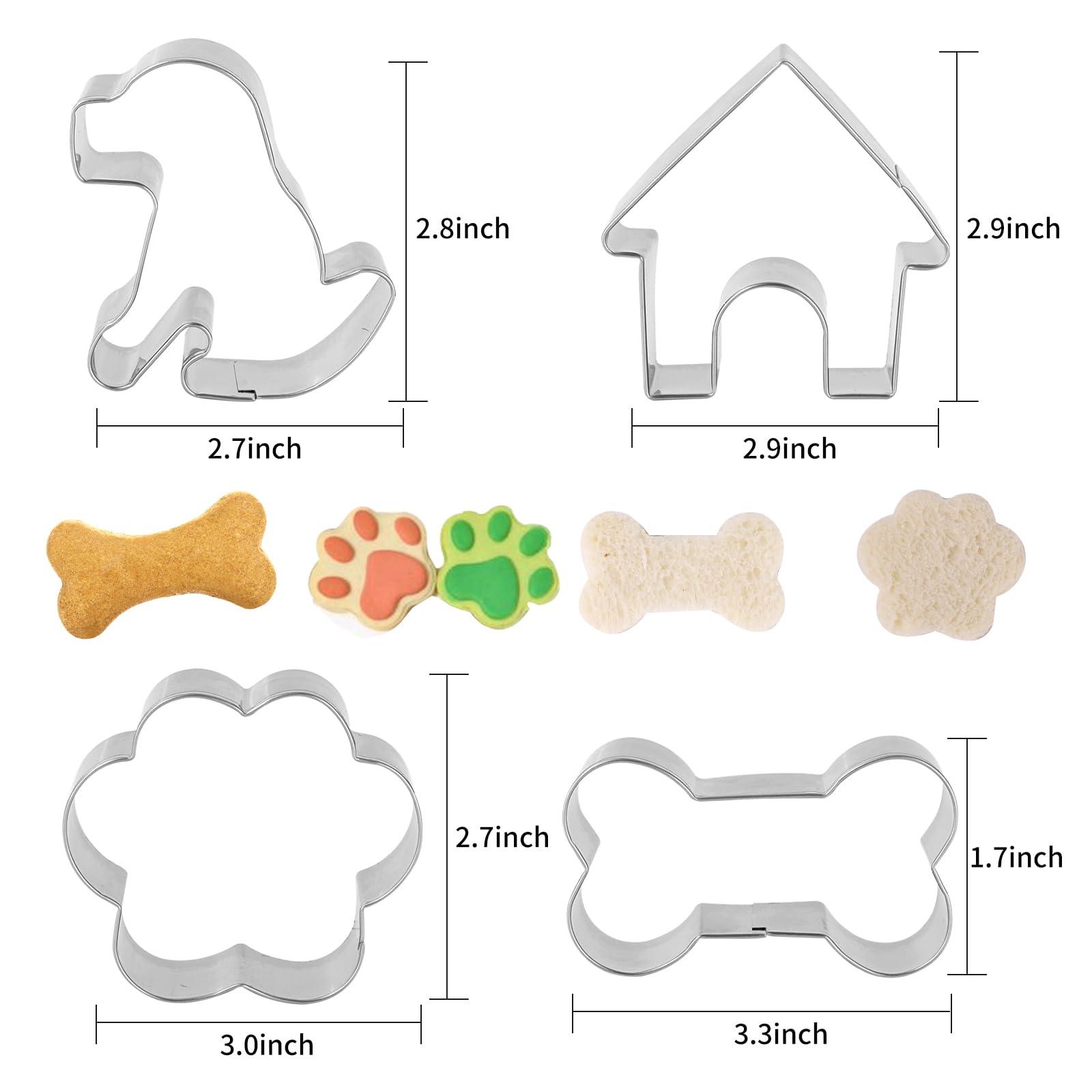 Dog Bone Cookie Cutters ANCKNE Bone Shape Cookie Cutters set Stainless Steel Homemade Dog Biscuit Treats Cutters 4 Pieces - CookCave