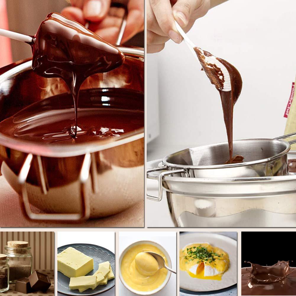 Double Boiler Stainless Steel Pot for Melting Chocolate, Candy and Candle Making (18/8 Steel, 2 Cup Capacity, 480ML) - CookCave