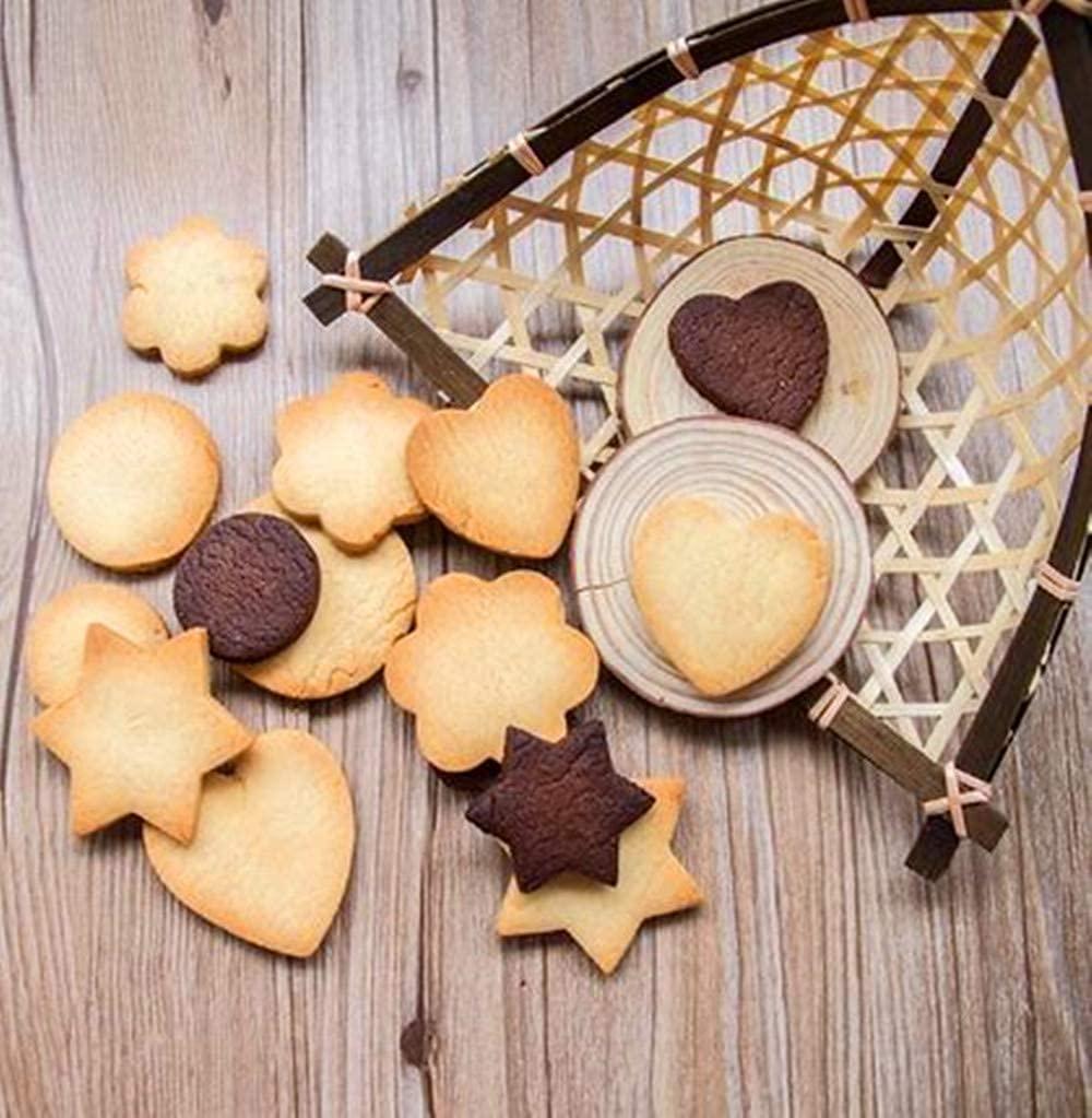 12PCS Cookie Cutters Set, Flower Round Heart Star Shape Biscuit Stainless Steel Metal Baking Molds Cutters for Kitchen - CookCave