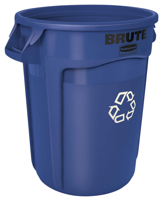 Rubbermaid Commercial Products Brute Heavy-Duty Round Recycling/Composting Bin, 20-Gallon, Recycle, Trash Can/Waste Container for Home/Garage/Bathroom/Outdoor/Driveway - CookCave