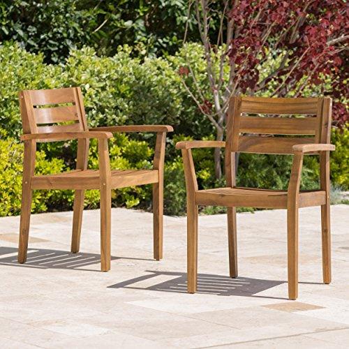 Christopher Knight Home Stanyan Outdoor Acacia Wood Dining Perfect for Patio | with Teak Finish, 7 Piece Set - CookCave