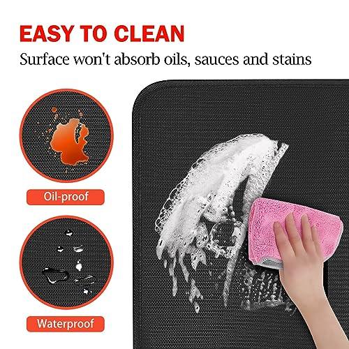 TOHONFOO 24" x 31" Grill Mat Fireproof for Outdoor Grill Protecting Prep Barbecue Table - Heat Resistant BBQ Tabletop Grilling Griddle Pad, Easy to Clean & Storage - Waterproof & Foldable, 0.6mm - CookCave