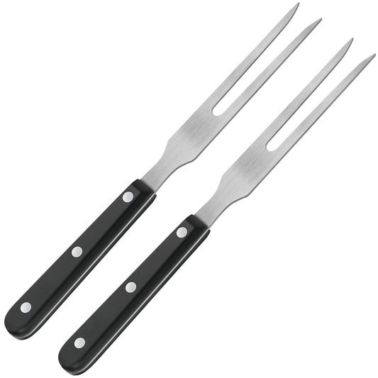 2 Pieces Carving Fork Pot Forks Stainless Steel Meat Serving Fork with Plastic Handle 10.6 Inch Serving Grill Fork Black Handle Barbecue Fork for BBQ Kitchen Turkey Roast Dinner Party Festival - CookCave