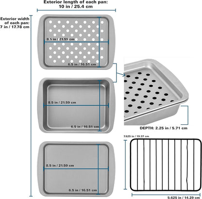 G & S Metal Products Company Ovenstuff Toaster Oven Bakeware Set, 8-Piece Set - CookCave