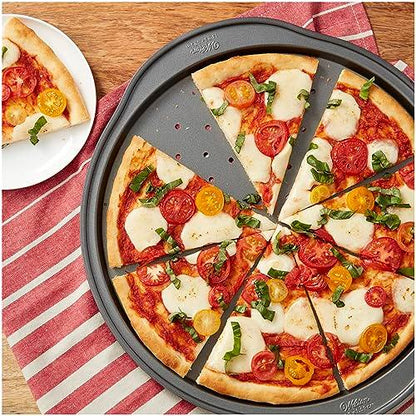 Wilton Perfect Results Non-Stick Crisper, 14-Inch Pizza Pan, 0, Silver - CookCave