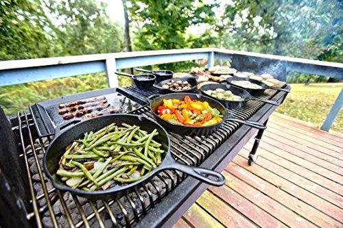 Lodge L8SGP3 Cast Iron Square Grill Pan, Pre-Seasoned, 10.5 Inch, Black - CookCave