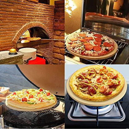 homEdge Pizza Stone Set, Heavy Duty Round Cordierite Baking Stone for Bread, Pizza, Thermal Shock Resistant Cooking Stone with Bamboo Pizza Peel Paddle for Oven and Grill-12 Inches (Diameter) - CookCave