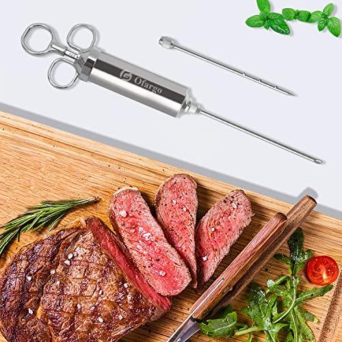 Ofargo Meat Injector, Meat Injectors for Smoking, 3 Marinade Injector Syringe Needles; Injector Marinades for Meats, Turkey, Beef; 2-Oz, User Manual Included - CookCave