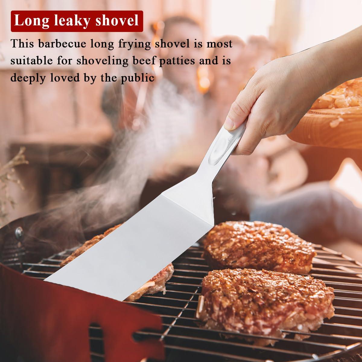 Evanda Metal Grill Spatula, Stainless Steel Barbecue Turner, Handle Heat Resistant and No Melt, Great for Outdoor BBQ, Teppanyaki, Camping - CookCave
