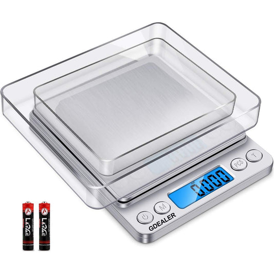 GDEALER Food Scale, 0.001oz/0.01g Precise Digital Kitchen Scale Gram Scales Weight Food Coffee Scale Digital Scales for Cooking Baking Stainless Steel Back-lit LCD Display Pocket Small Scale, Silver - CookCave