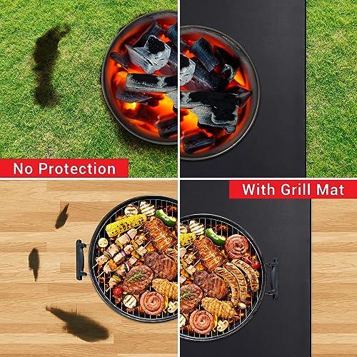 Grill Mat for Outdoor Grill Deck Protector, 65 x 36 Large Under In BBQ Mats for Grilling Double-Sided for Indoor, Gas Grill Sheets,Waterproof,Oil-Proof,Suitable for Fireplace Mat,Fire Pit Floor Mat - CookCave