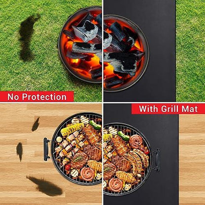 Grill Mat for Outdoor Grill Deck Protector, 65 x 36 Large Under In BBQ Mats for Grilling Double-Sided for Indoor, Gas Grill Sheets,Waterproof,Oil-Proof,Suitable for Fireplace Mat,Fire Pit Floor Mat - CookCave