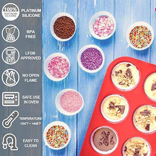 Anaeat Silicone Muffin Pan - 6 Cups Non-Stick Cupcake Molds, Food Grade Silicone Baking Tray for Making Egg Muffin, Cupcake, Quiches, Tart and Desserts, Reusable Muffin Tin Just Pop Out - CookCave