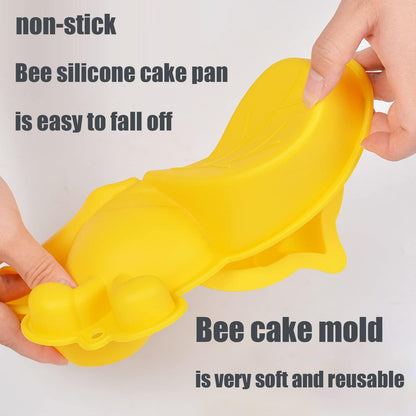SIQINZONGWA Bee Silicone Cake Pan, Large Size Bee Cake Molds for Baby Shower Birthday Wedding Party Supplies - CookCave