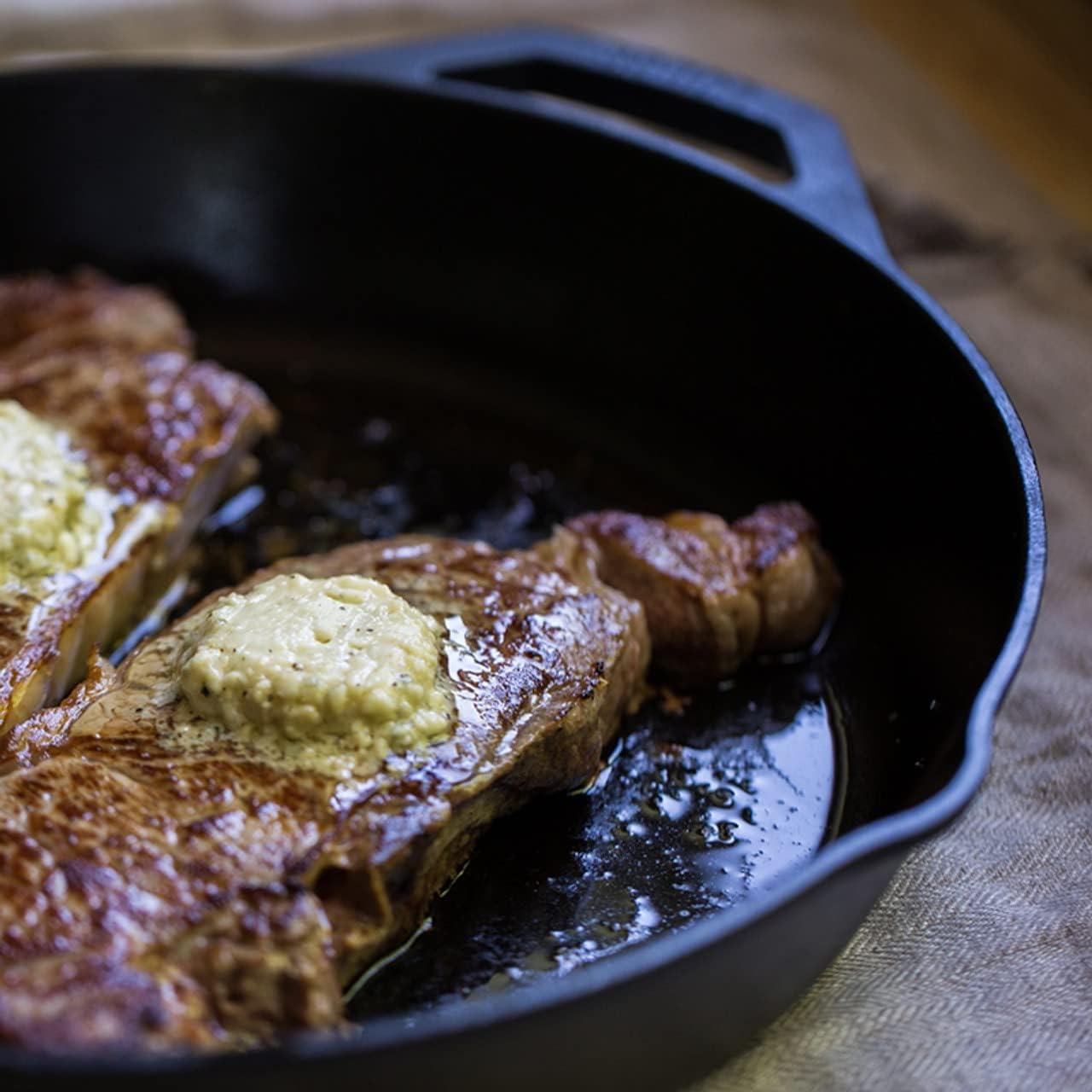 Lodge 10.25 Inch Cast Iron Pre-Seasoned Skillet – Signature Teardrop Handle - Use in the Oven, on the Stove, on the Grill, or Over a Campfire, Black - CookCave