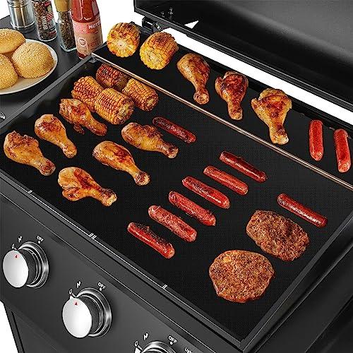 Thienlee BBQ Grill Mat Roll, Cut to Size Grill Mats for Outdoor Grill, Non-Stick Grill Accessories for Gas, Charcoal, Electric Grill(Black - 15.75IN x 10FT) - CookCave