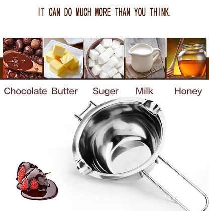 PureSec Double Boiler Stainless Steel Chocolate Melting Pot 400ML for Melting Chocolate and Candle making - CookCave