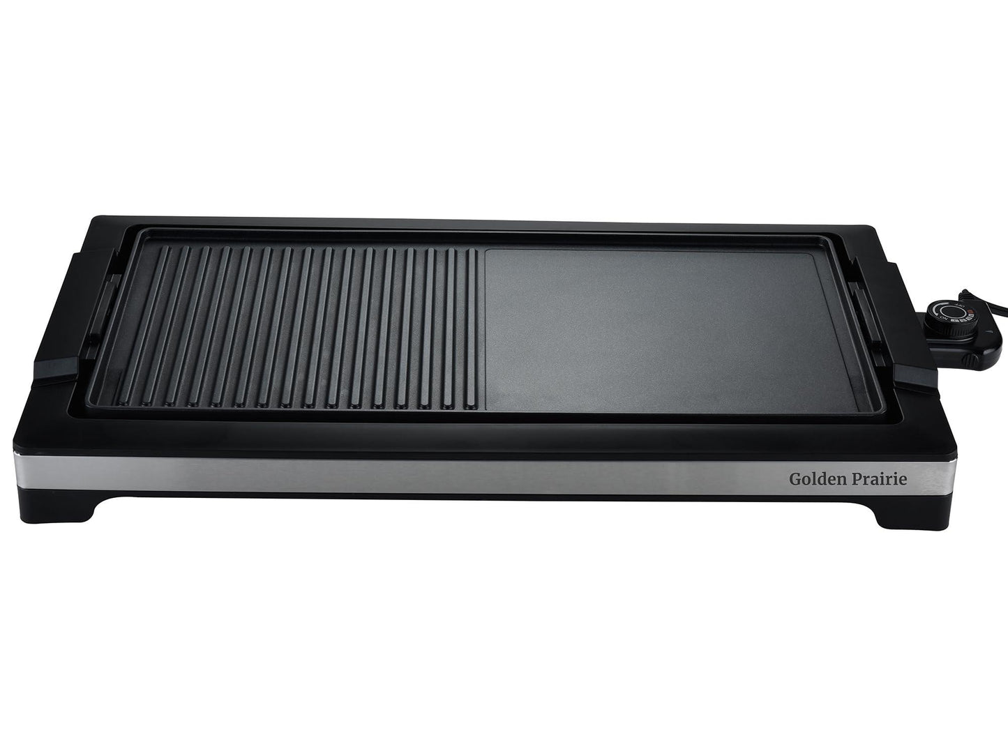 2-in-1 Grill & Griddle, Electric Smokeless Indoor Grill, 1800W Fast Heat Up BBQ Grill, Nonstick Cooking Plate, 5 Levels Adjustable Temperature, Detachable & Dishwasher Safe, Cool-touch Handles, Black - CookCave