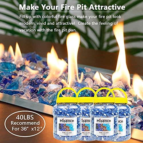 Hisencn Drop-in Fire Pit Kit 36 x 12 Inch, Fire Pit Insert H Burner with Spark Ignition and Propane Hose Kit for Propane Fire Pit, Fire Table Insert, Indoor or Outdoor Decorative Fireplace - CookCave