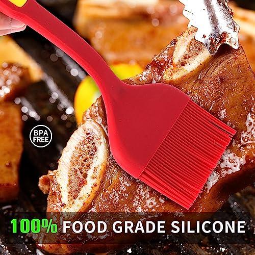 ESSBES Extra Large Silicone Pastry Brush - Heat Resistant Extra Wide Basting Brush - Dishwasher Safe Oil Brush for Cooking, Baking, Grilling, Spreading Oil, Butter, BBQ Sauce or Marinade (Red Yellow) - CookCave