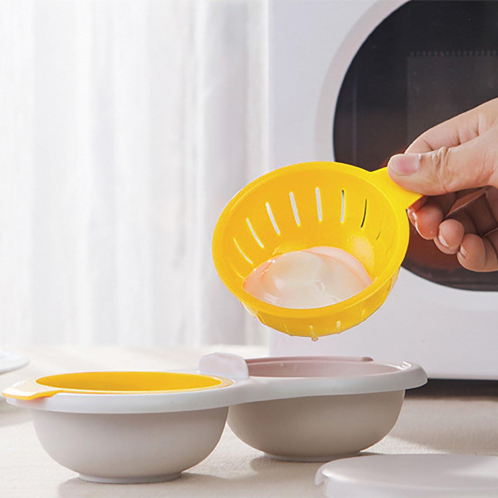 Microwave Egg Poacher 2 Eggs, Double Layer Egg Boiler for Microwave 2 Cavity Eggs Poacher Steamer Boiled Egg Cup Mold Microwave Boiled Eggs Maker for Egg Boiler Hamburg Sandwiches - CookCave