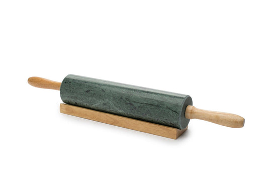Fox Run Marble Rolling Pin and Base, Green 2.5 x 18 x 3 inches - CookCave