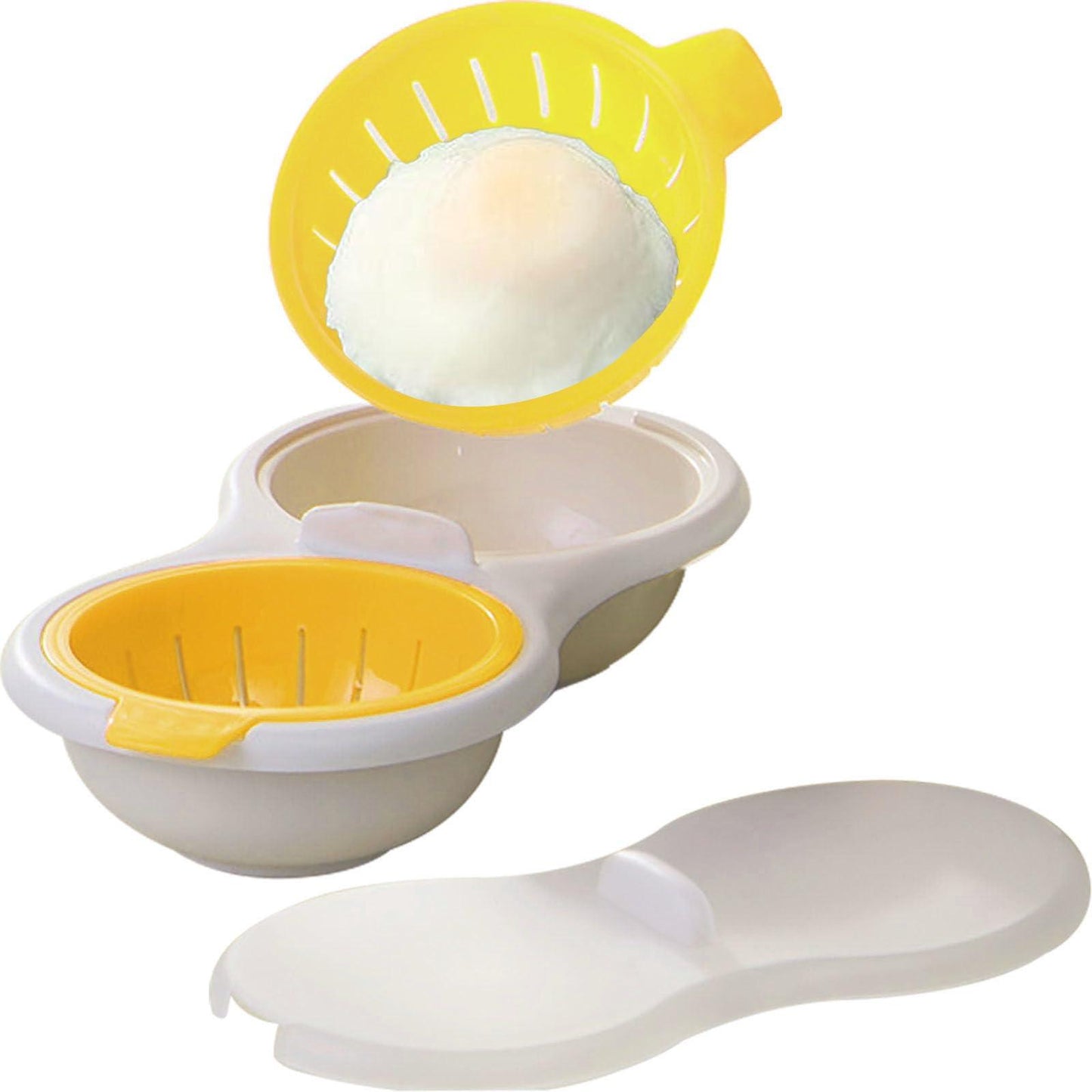 Microwave Egg Poacher 2 Eggs, Double Layer Egg Boiler for Microwave 2 Cavity Eggs Poacher Steamer Boiled Egg Cup Mold Microwave Boiled Eggs Maker for Egg Boiler Hamburg Sandwiches - CookCave