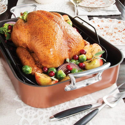 Nordic Ware Turkey Roaster with Rack, Copper - CookCave