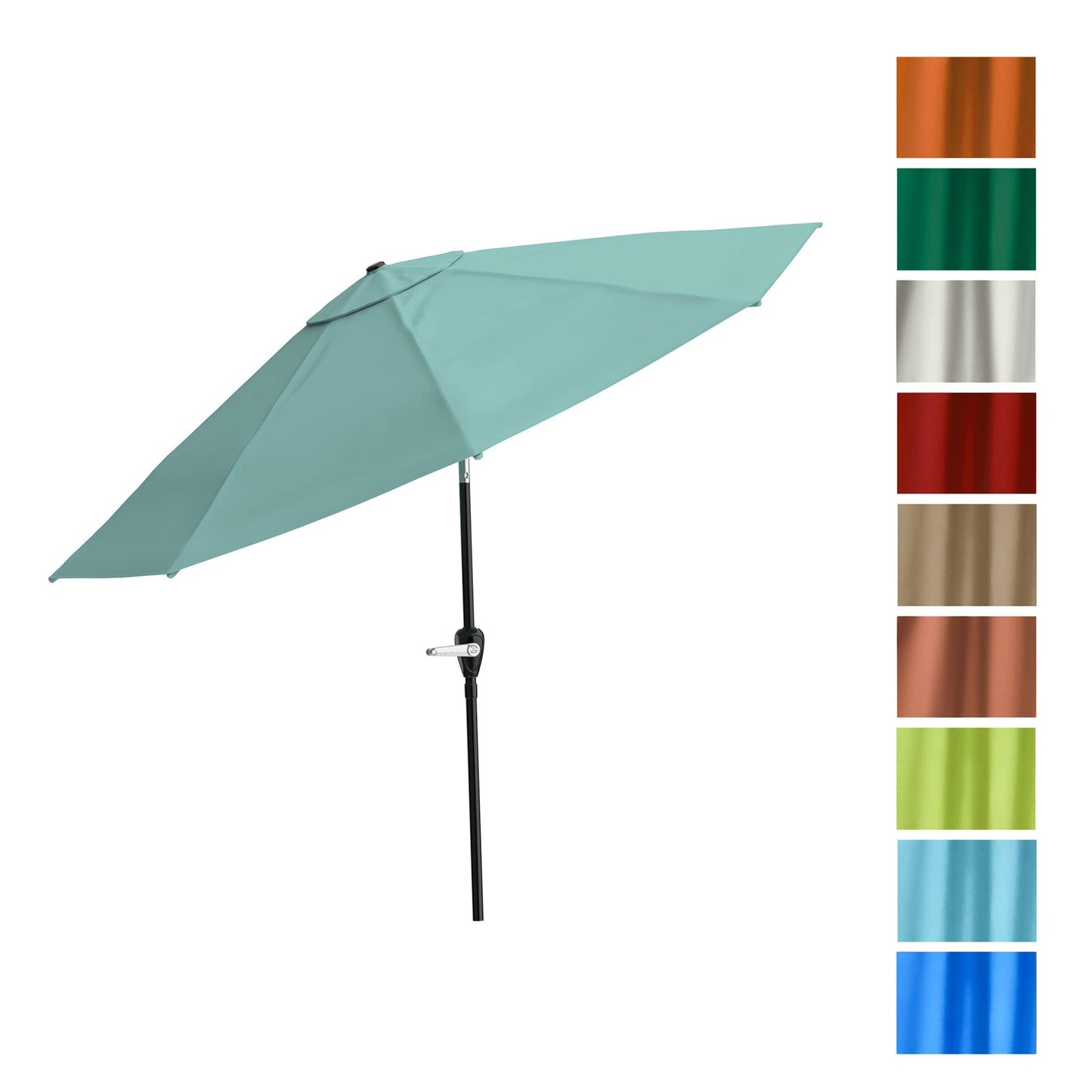 Pure Garden Patio Umbrella with Auto Tilt – 10 Ft Easy Crank Outdoor Table Umbrella Shade for Deck, Balcony, Porch, Backyard or Pool (Dusty Green) - CookCave