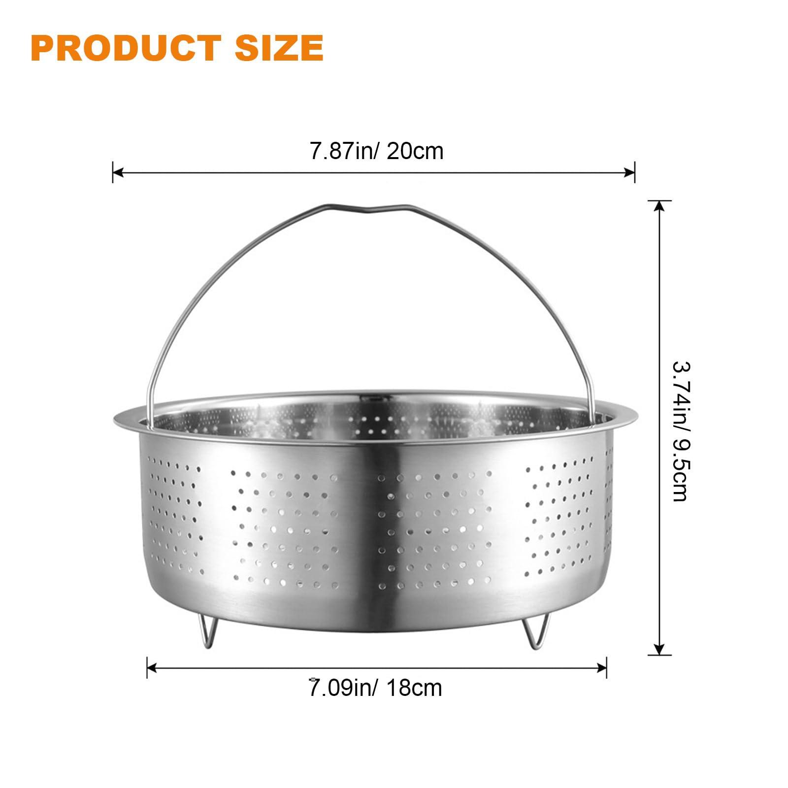 Vegetable Steamer Basket, Veggie Steamer Basket for Cooking, Stainless Steel Steamer Insert for Pot, Steam Basket with Handle, 7.9 inch - CookCave