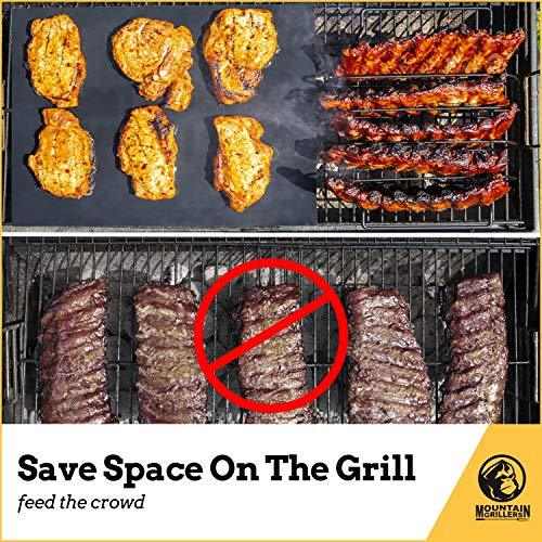 MOUNTAIN GRILLERS BBQ Rib Racks for Smoking, Gas Smoker or Charcoal Grill, Sturdy & Non Stick Standing for gas grill, bbq grill, Holds Up to 5 Baby Back Ribs, Grilling & Barbecue Gifts for Men Black - CookCave