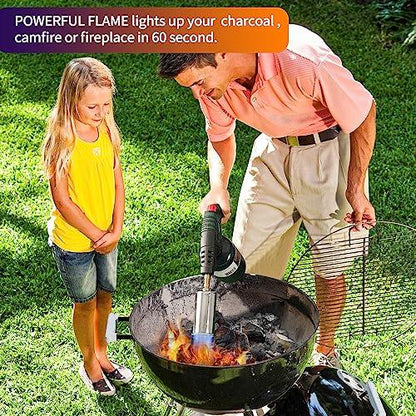 POWERFUL Grill Torch Charcoal Starter,Propane Searing Torch,Charcoal Lighter Campfire Starter,Sear pro,Sous Vide,Kitchen torch, Charcoal BBQ Grill Gun,Culinary Cooking Torch (Fuel Not Included) - CookCave