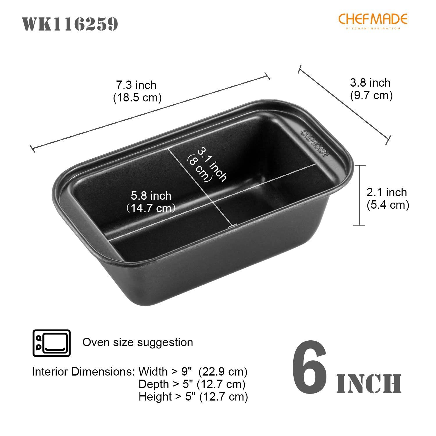 CHEFMADE Bread Loaf Pan, Nonstick Meatloaf Small Pan, 3.1" x 5.8", Set of 2 - CookCave