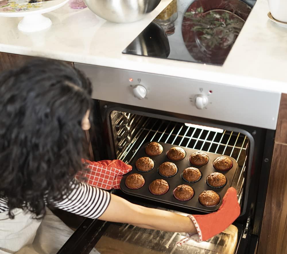 Cezoyx 4 Pack Nonstick Muffin Pan, 12 Cup Carbon Steel Cupcake Pan Muffin Baking Pan for Making Muffins or Cupcakes - CookCave